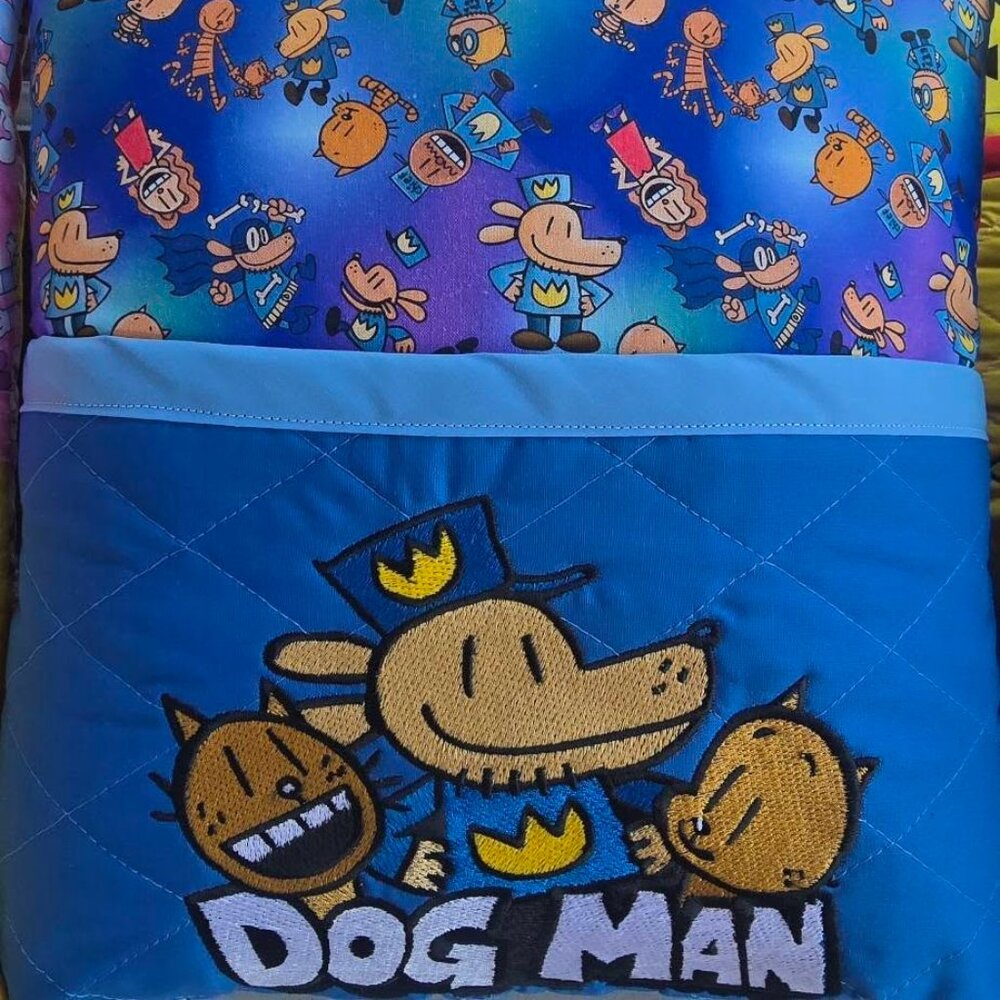 DogMan Reading Pocket Pillow, 16"x16" Cotton Fabric